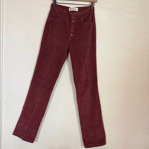 Reformation Maroon Corduroy Trousers